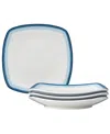 Noritake Colorscapes Layers Square Dinner Plate Set Of 4, 10.75" In Sky