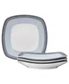 NORITAKE COLORSCAPES LAYERS SQUARE SALAD PLATE SET OF 4, 8.25"