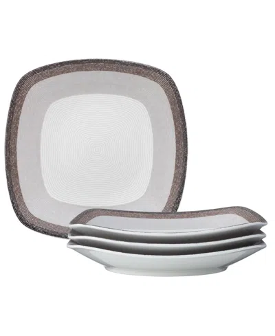 Noritake Colorscapes Layers Square Salad Plate Set Of 4, 8.25" In Brown