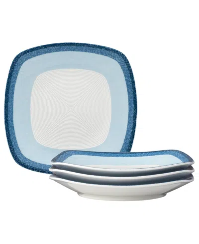 Noritake Colorscapes Layers Square Salad Plate Set Of 4, 8.25" In Sky