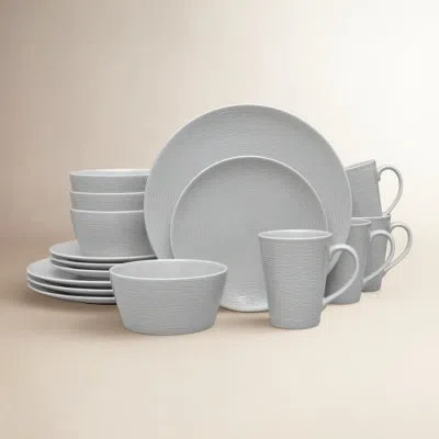 Noritake Colorscapes Swirl 16-piece Coupe Dinnerware Set, Service For 4 In Gray