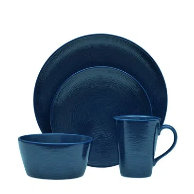 Noritake Colorscapes Swirl 4-piece Coupe Place Setting, Service For 1 In Navy