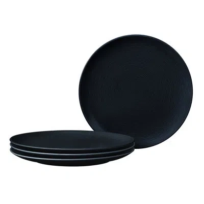Noritake Colorscapes Swirl Coupe Salad Plates, 8-1/4" In Black