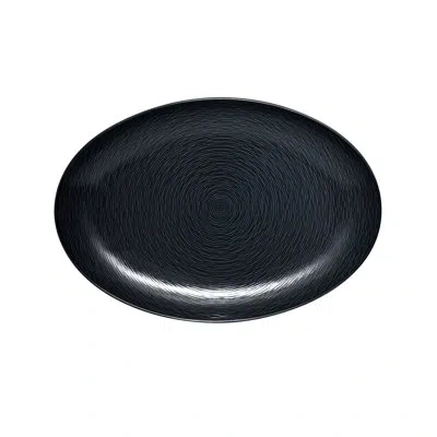 Noritake Colorscapes Swirl Oval Platter, 16" In Black