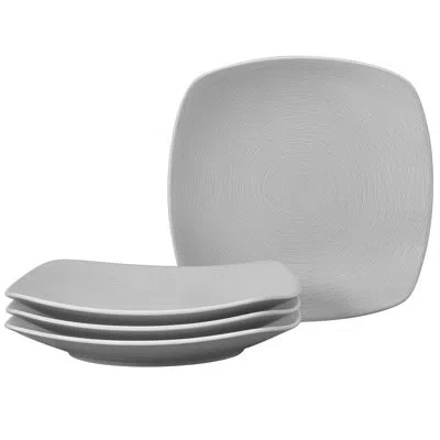 Noritake Colorscapes Swirl Square Dinner Plates, 10-3/4" In Gray