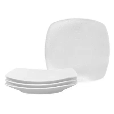 Noritake Colorscapes Swirl Square Salad Plates, 8-1/4" In White
