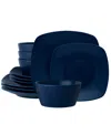Noritake Colorscapes Swirl Square Set 12 Piece Dinnerware Set, Service For 4 In Navy