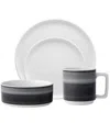 Noritake Colorstax Ombre 4-piece Place Setting Stax In Black