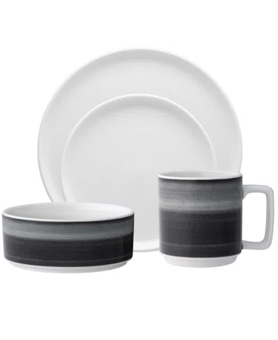 Noritake Colorstax Ombre 4-piece Place Setting Stax In Black