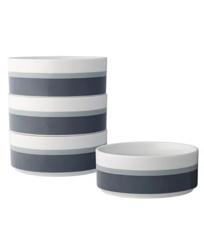 Noritake Colorstax Stripe Cereal Bowls, Set Of 4 In Gray