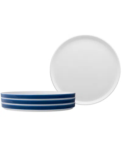 Noritake Colorstax Stripe Dinner Plates, Set Of 4 In Blue