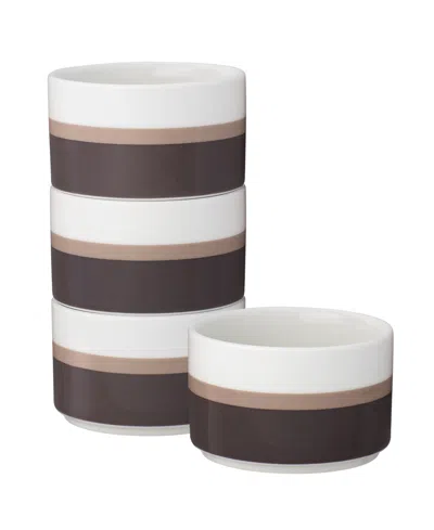 Noritake Colorstax Stripe Mini Bowls, Set Of 4 In Brown
