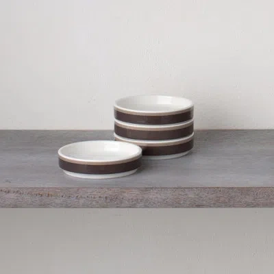Noritake Colorstax Stripe Mini Plates 3-3/4" In Brown