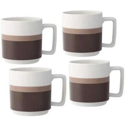 Noritake Colorstax Stripe Mugs, 16 Oz. In Brown