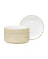 Noritake Colortex Stone Stax Ivory Mini Plates, Set Of 4 In Ivory