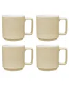 Noritake Colortex Stone Stax Ivory Mugs, Set Of 4 In Ivory