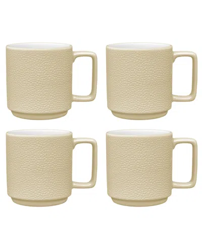 Noritake Colortex Stone Stax Ivory Mugs, Set Of 4