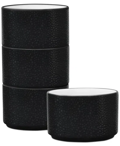 Noritake Colortex Stone Stax Mini Bowls, Set Of 4 In Black