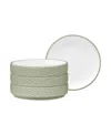 Noritake Colortex Stone Stax Mini Plates, Set Of 4 In Green
