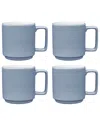 Noritake Colortex Stone Stax Mugs, Set Of 4 In Blue