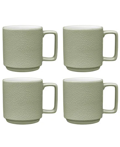 Noritake Colortex Stone Stax Mugs, Set Of 4 In Sage