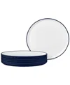 Noritake Colortex Stone Stax Small Plates, Set Of 4 In Navy