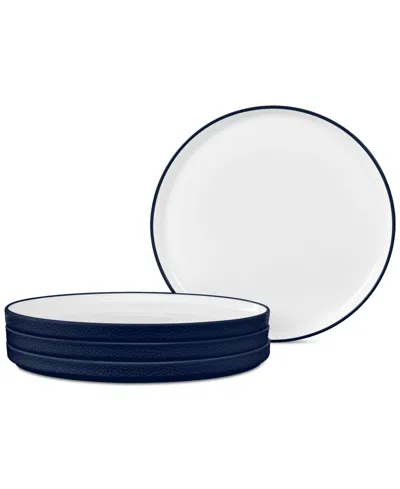 Noritake Colortex Stone Stax Small Plates, Set Of 4 In Navy