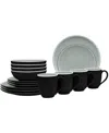 Noritake Colortrio Coupe 16 Piece Dinnerware Set, Service For 4 In Graphite
