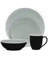 Noritake Colortrio Coupe 4 Piece Place Setting In Graphite