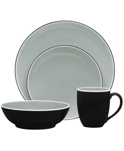 Noritake Colortrio Coupe 4 Piece Place Setting In Graphite