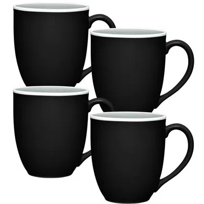Noritake Colortrio Coupe Mugs, 12 Oz. In Black