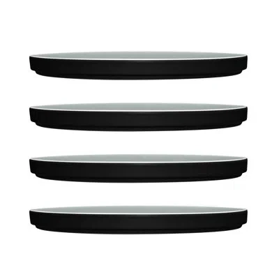 Noritake Colortrio Set Of 4 Stax Salad Plates, 7.5" In Black