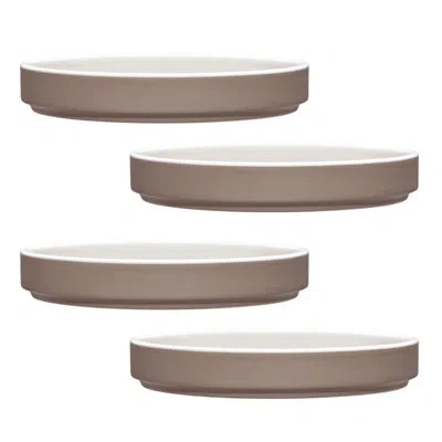 Noritake Colortrio Set Of 4 Stax Small Plates, 6" In Brown
