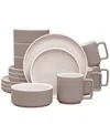 Noritake Colortrio Stax 16 Piece Dinnerware Set, Service For 4 In Clay