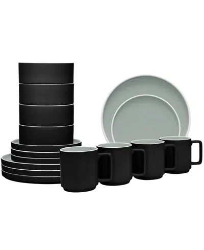 NORITAKE COLORTRIO STAX 16 PIECE DINNERWARE SET, SERVICE FOR 4