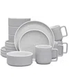 Noritake Colortrio Stax 16 Piece Dinnerware Set, Service For 4 In Slate
