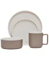 Noritake Colortrio Stax 4 Piece Place Setting In Clay