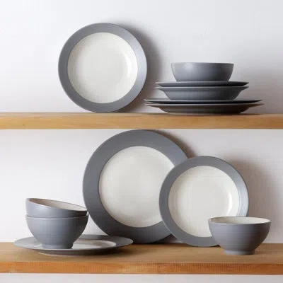 Noritake Colorwave 12-piece Rim Dinnerware Set, Service For 4 In Slate