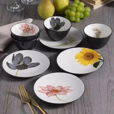 Noritake Colorwave 4", 7 Oz. Floral Mini Bowls In Graphite