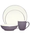 Noritake Colorwave Coupe 4 Piece Place Setting In Plum