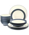 Noritake Colorwave Coupe 12-piece Dinnerware Set, Service For 4 In Blue