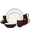Noritake Colorwave Coupe 16 Pc. Dinnerware Set, Service For 4 In Chocolate