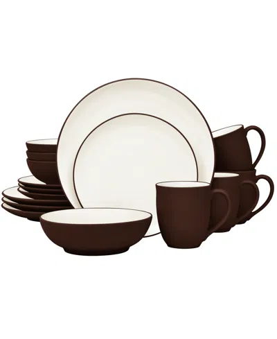 Noritake Colorwave Coupe 16 Pc. Dinnerware Set, Service For 4 In Chocolate