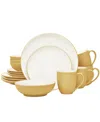 Noritake Colorwave Coupe 16 Pc. Dinnerware Set, Service For 4 In Mustard