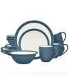 Noritake Colorwave Curve 16 Pc. Dinnerware Set, Service For 4 In Blue