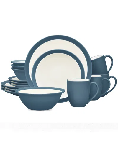 Noritake Colorwave Curve 16 Pc. Dinnerware Set, Service For 4 In Blue