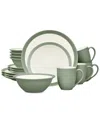Noritake Colorwave Curve 16 Pc. Dinnerware Set, Service For 4 In Green