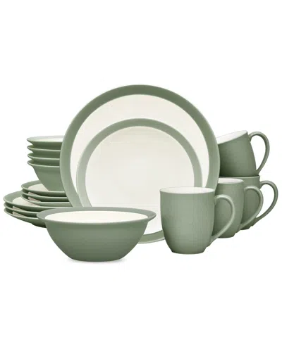 Noritake Colorwave Curve 16 Pc. Dinnerware Set, Service For 4 In Green