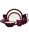 Noritake Colorwave Curve Burgundy 16-pc. Dinnerware Set, Service For 4 In Burgundy