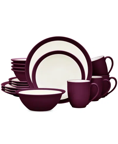 Noritake Colorwave Curve Burgundy 16-pc. Dinnerware Set, Service For 4